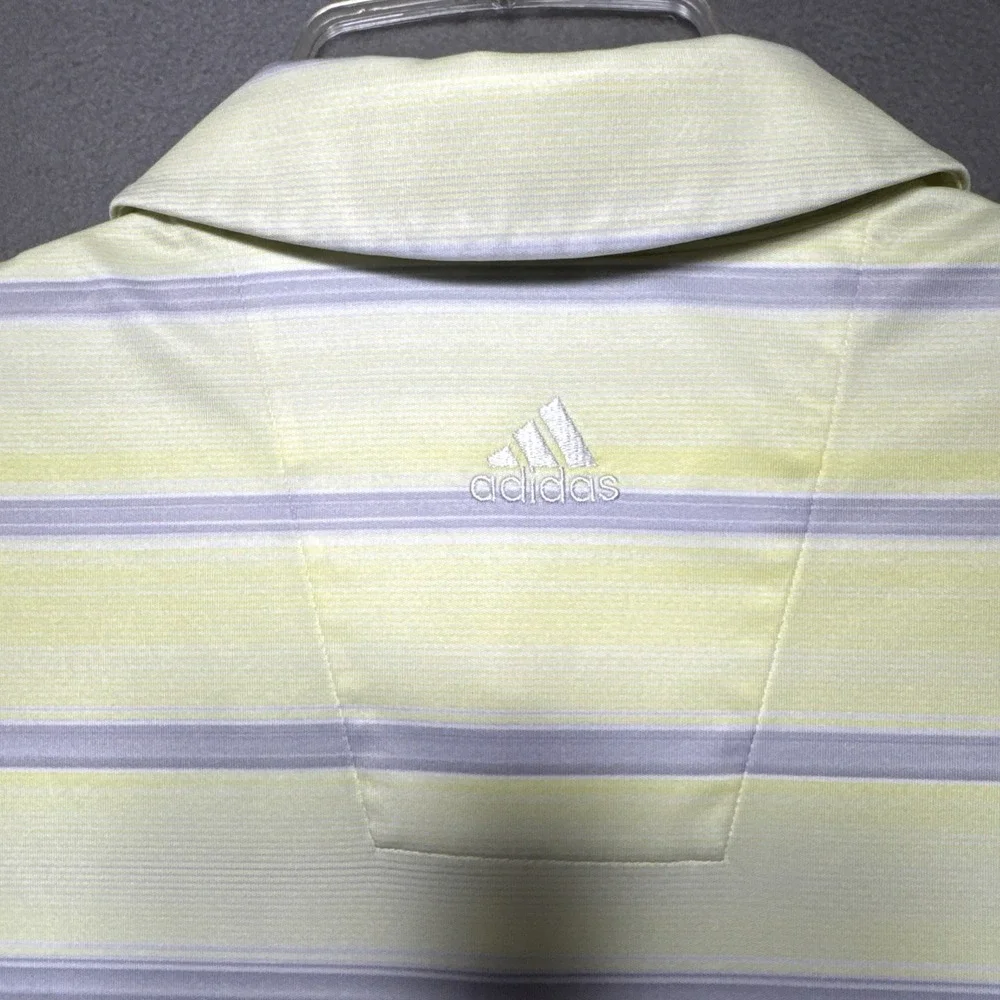 Adidas Golf Climacool Polo Shirt Mens Sz L Yellow Gray Easter Performance Tennis